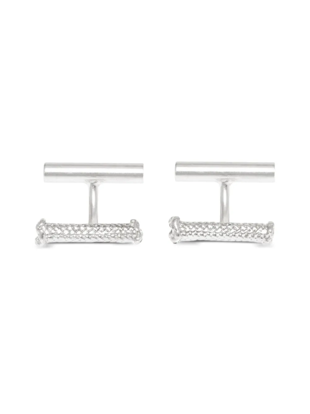 Angela Lago rope-textured bar cufflinks | Silver | Image 1