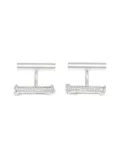 Angela Lago rope-textured bar cufflinks - Silver