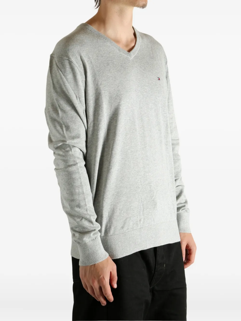 Tommy Hilfiger V-neck Mw14745-p01 Sweater In Gray