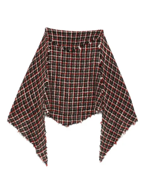 Faliero Sarti frayed plaid scarf