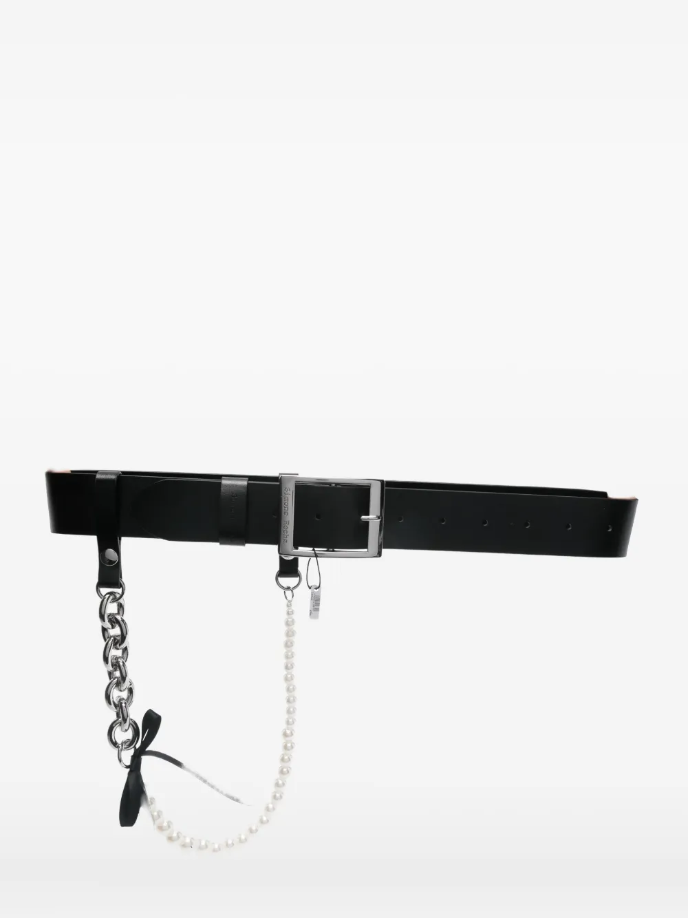 Simone Rocha chain-pearl embellished belt - Nero