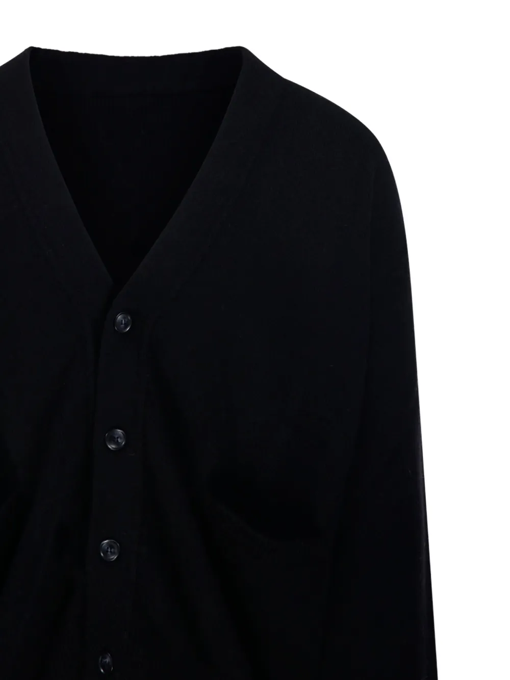 A Paper Kid Buttoned Patch-pocket Cardigan In Black