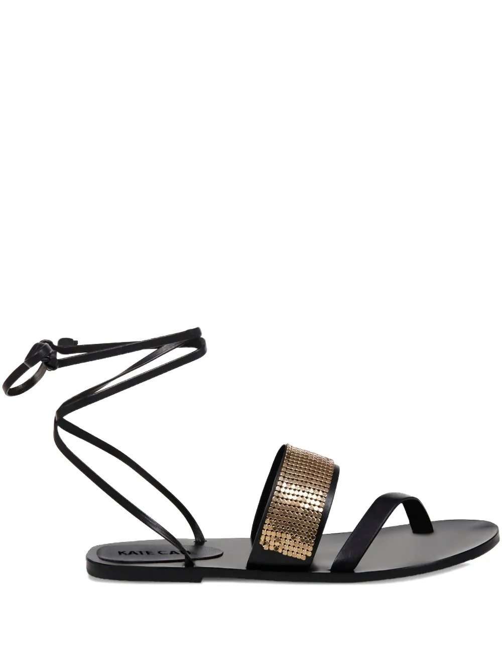 Kate Cate Ayda Lace-up Embellished Sandals In Black