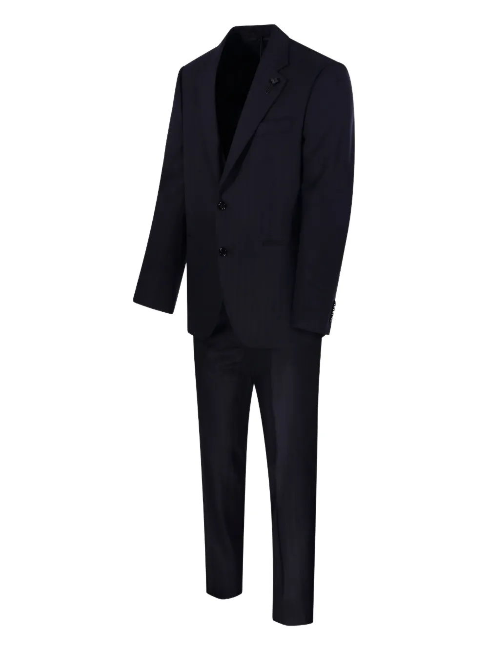 Lardini Pak met gekerfde revers Zwart