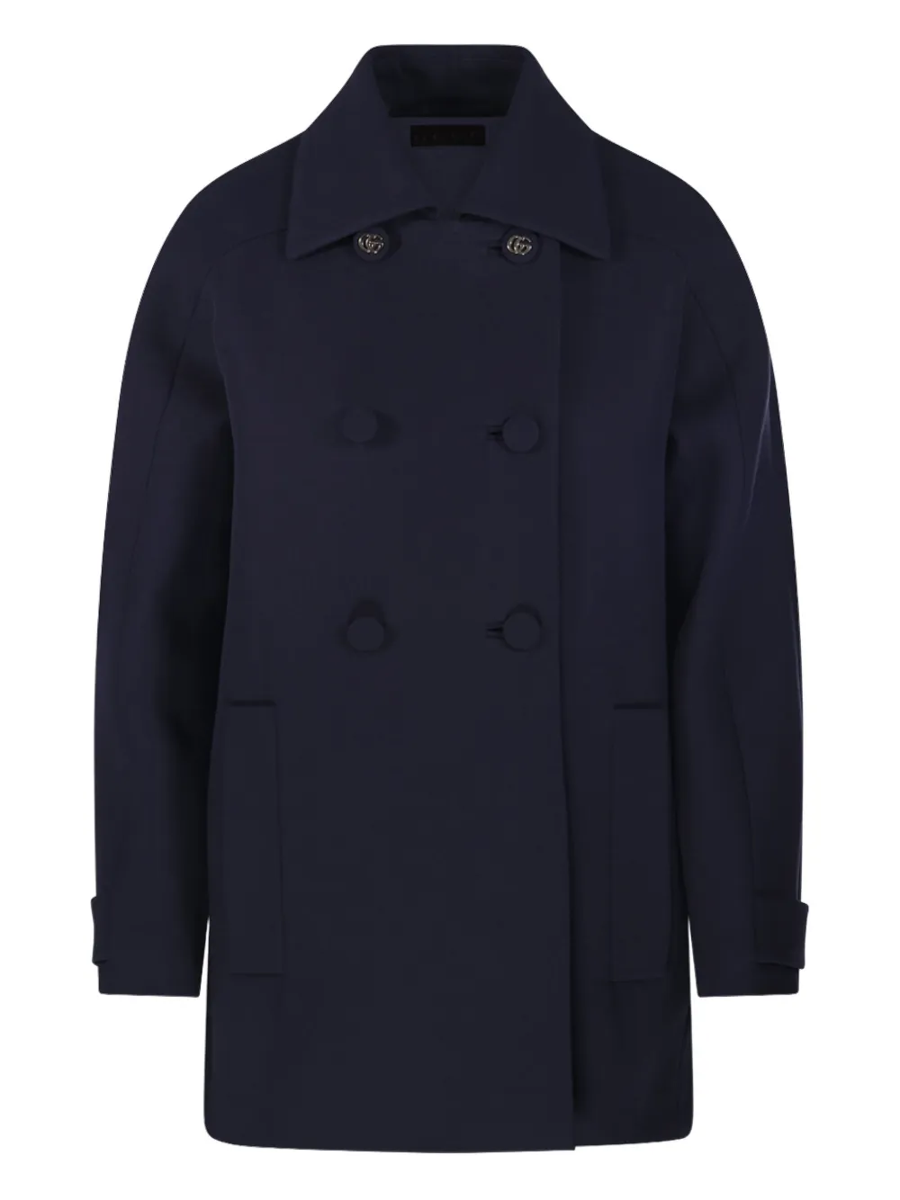 Gucci Double-breasted Buttoned Coat In Blue