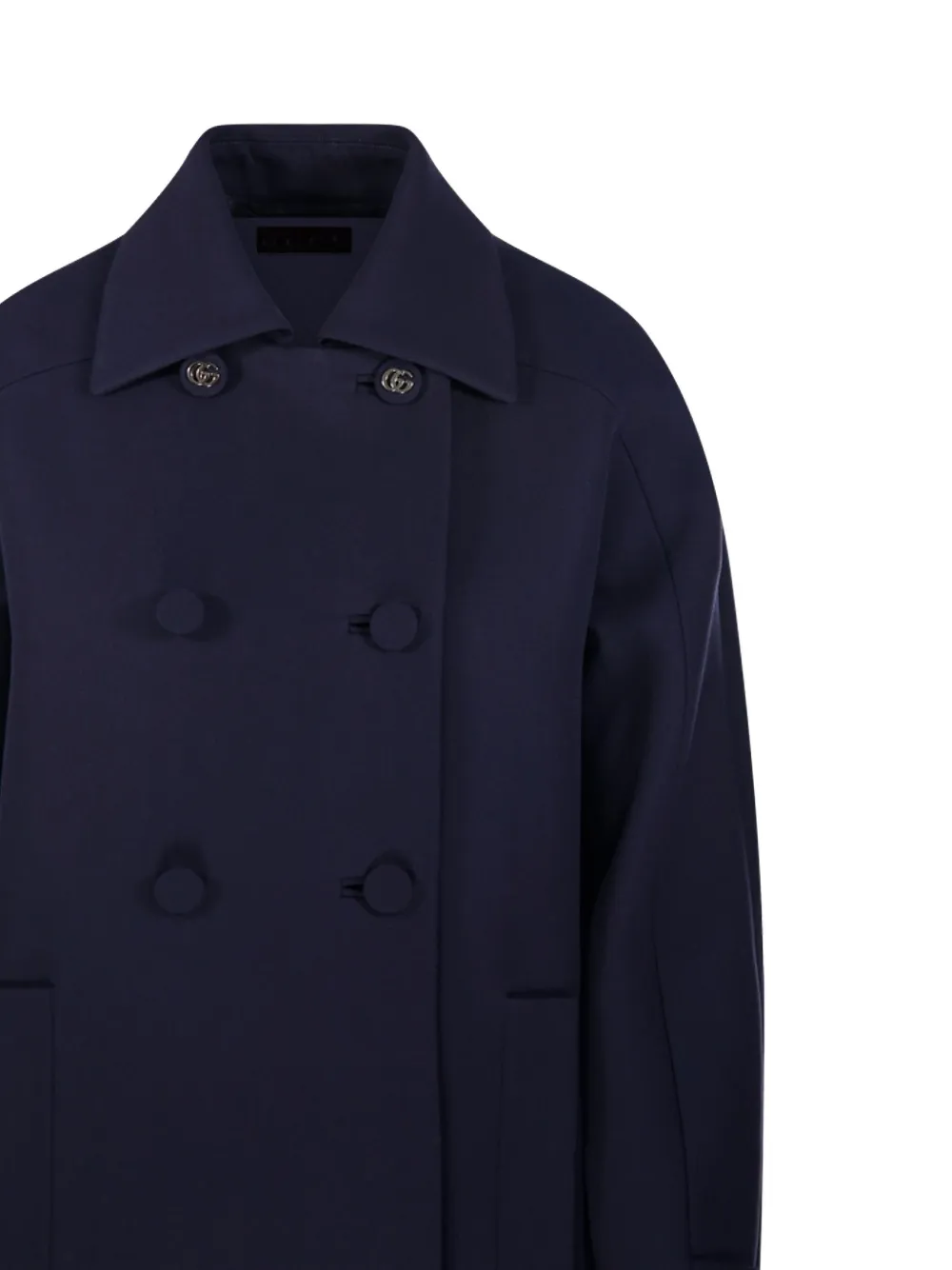 Gucci Double-breasted Buttoned Coat In Blue