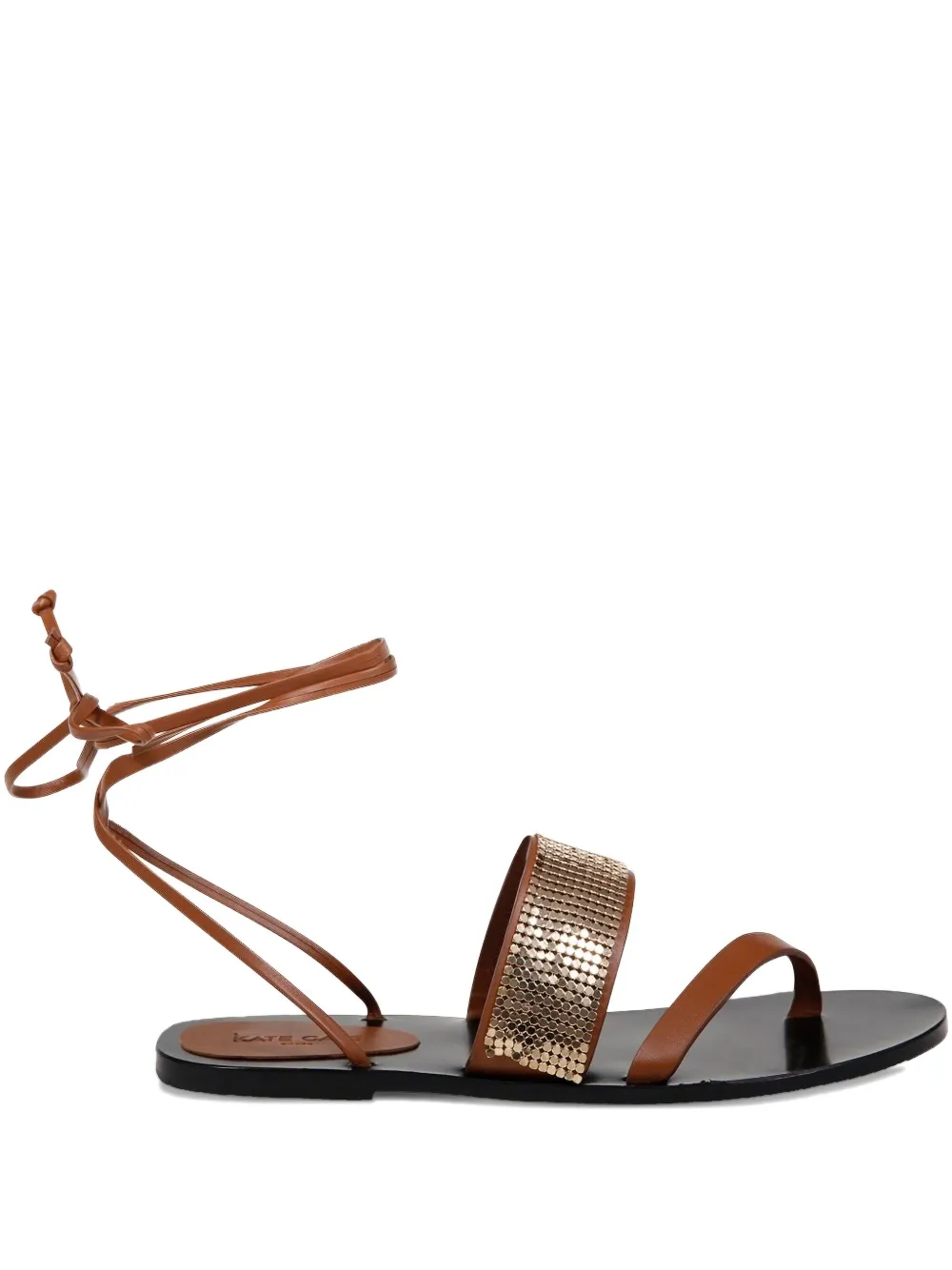 Kate Cate Ayda Lace-up Sandals In Brown