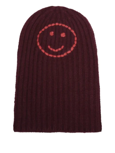 HURRAY gorro tejido de canalé con motivo Smiley