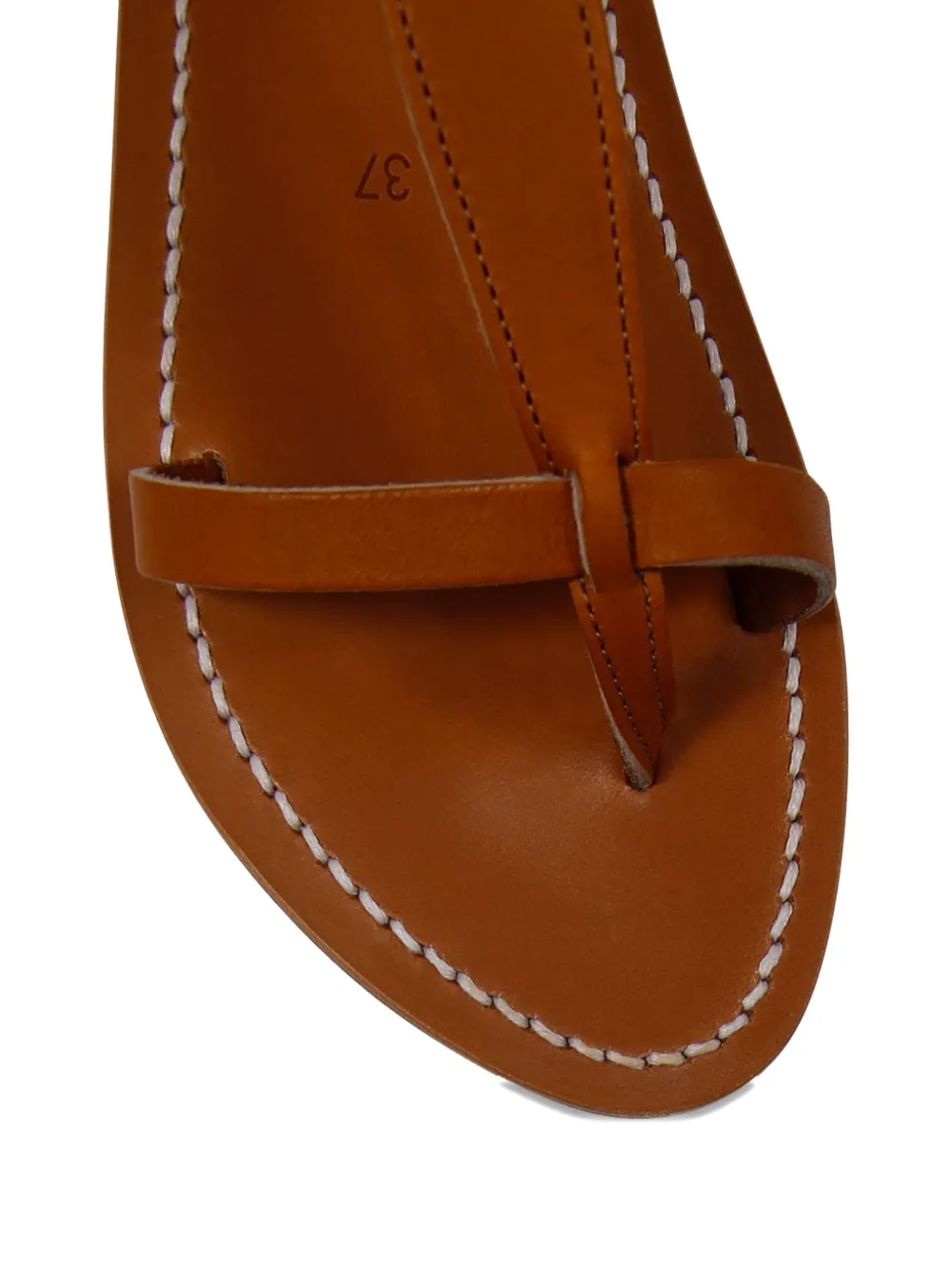 K. Jacques Platte leren sandalen Bruin