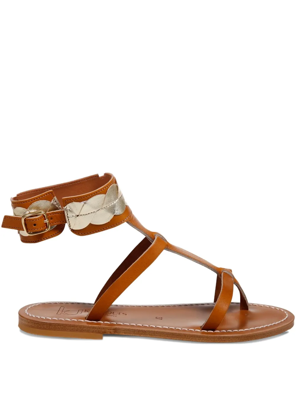 K. Jacques leather flat sandals Brown