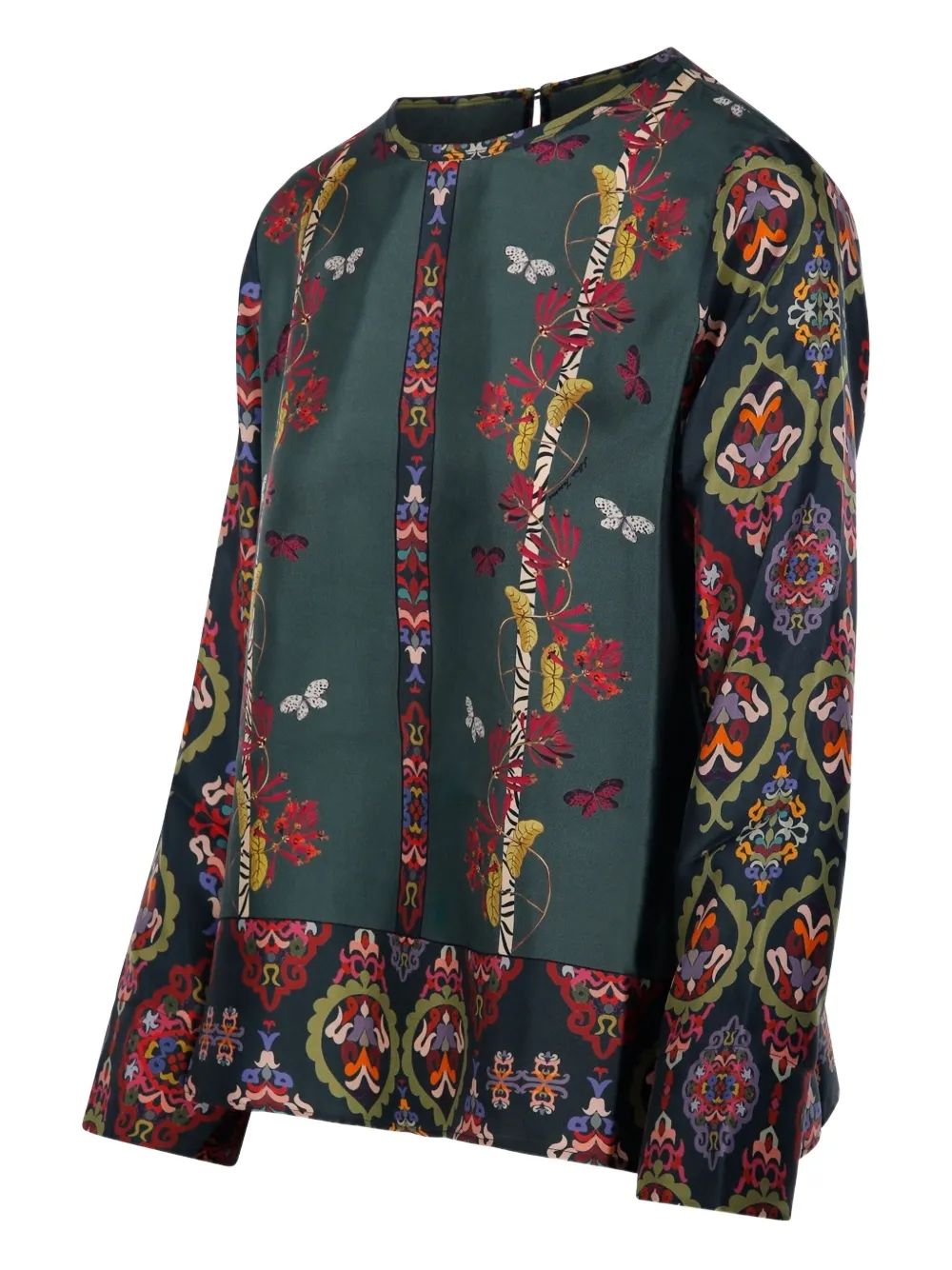 Franco Ferrari Floral Butterflies Print Blouse In Multi