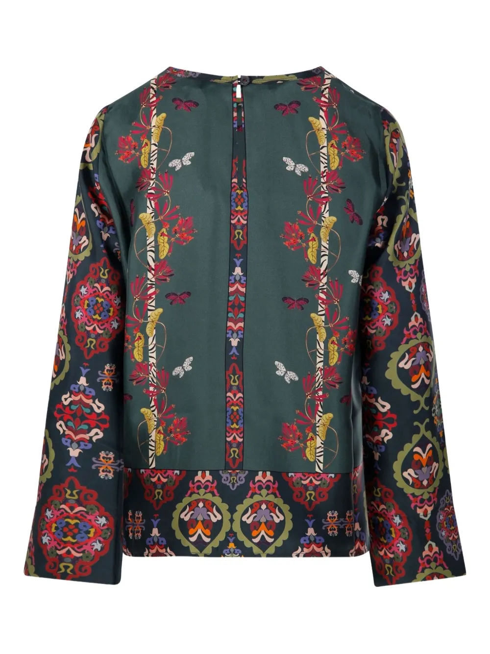 Franco Ferrari Blouse met vlinderprint - Groen