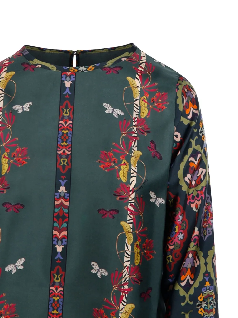 Franco Ferrari Floral Butterflies Print Blouse In Multi