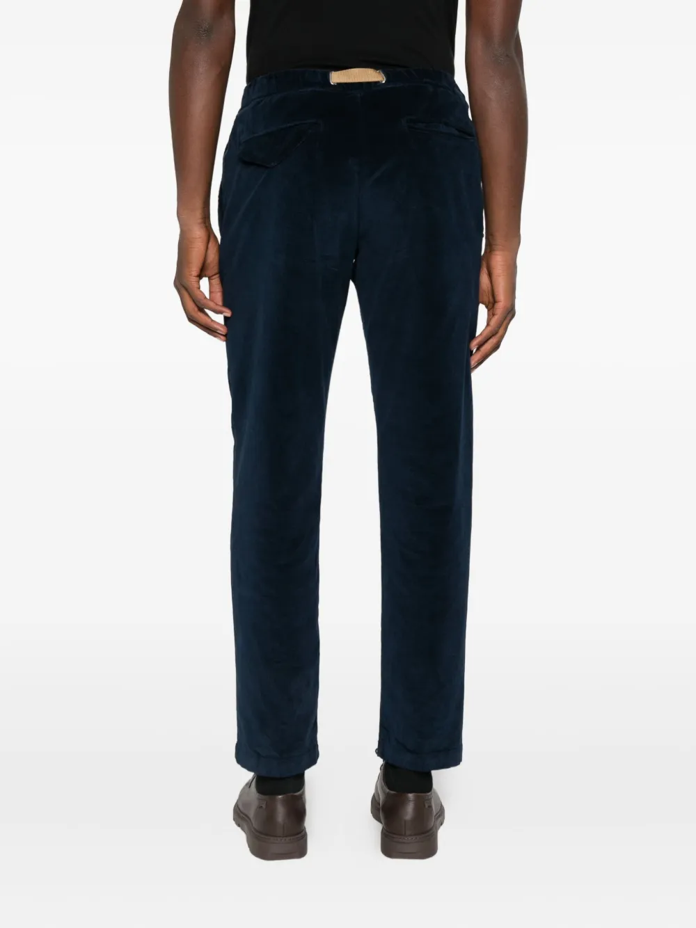 White Sand Fluwelen broek met ceintuur Blauw