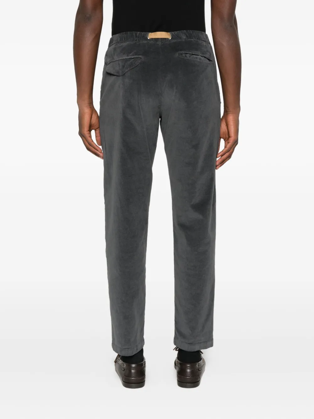 White Sand Cotton Belted Straight-leg Leg Trousers In Gray