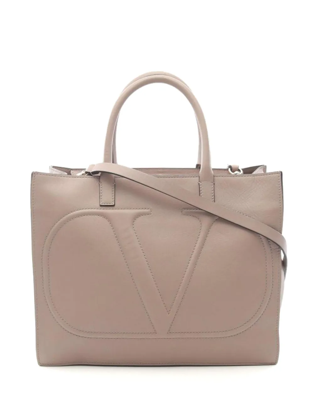Valentino Garavani Pre-Owned Borsa a mano Logo Signature two-way - Toni neutri