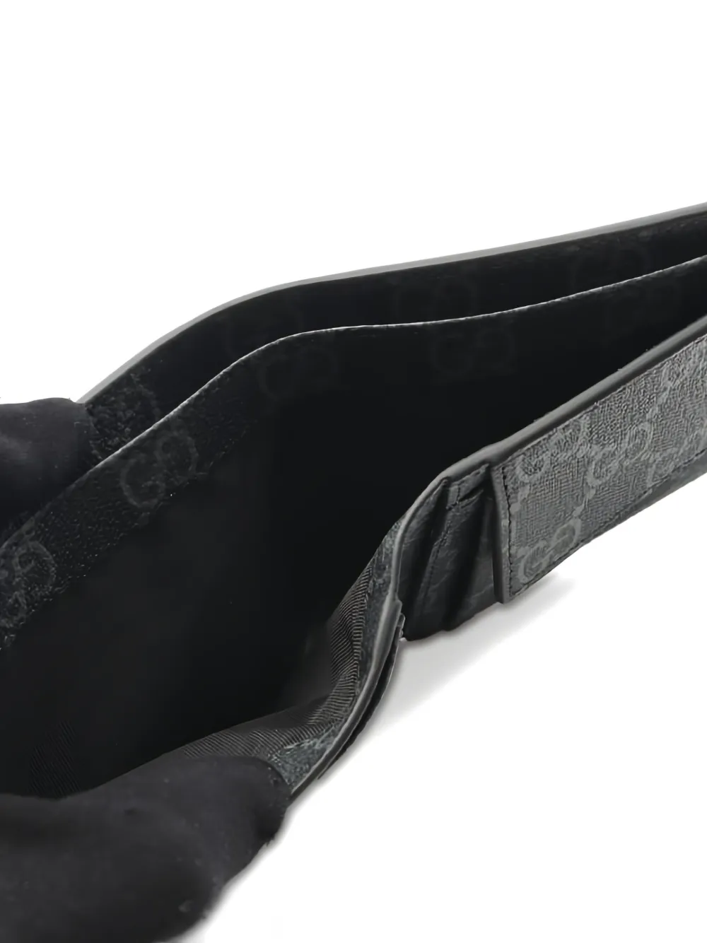 Pre-owned Gucci Gg Emblem Bi-fold Wallet In Black