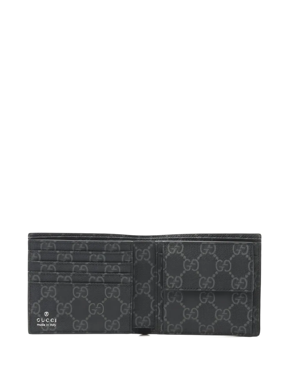 Pre-owned Gucci Gg Emblem Bi-fold Wallet In Black