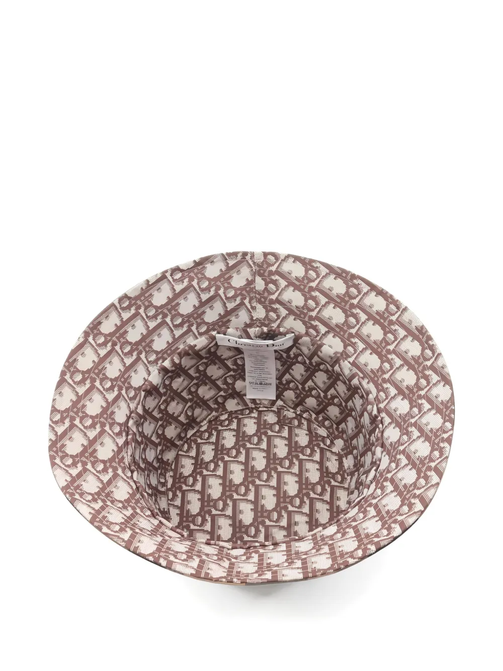 Pre-owned Dior Check-pattern Bucket Hat In Neutral