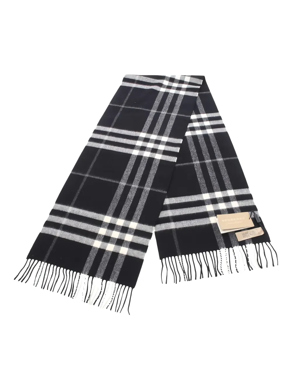 Burberry check cashmere scarf | Black | Image 1