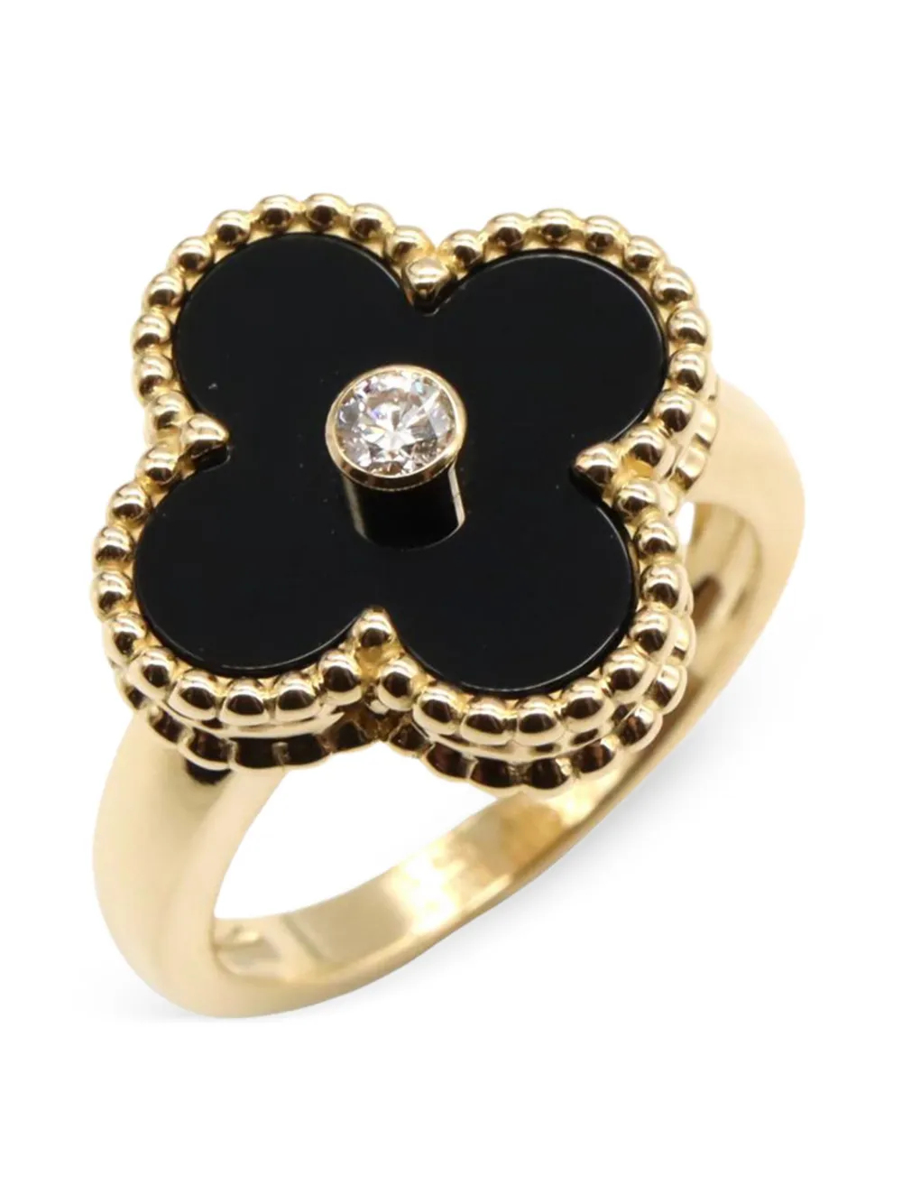 Van Cleef & Arpels Pre-Owned bague en or 18ct sertie d'onyx et de diamants | Image 2