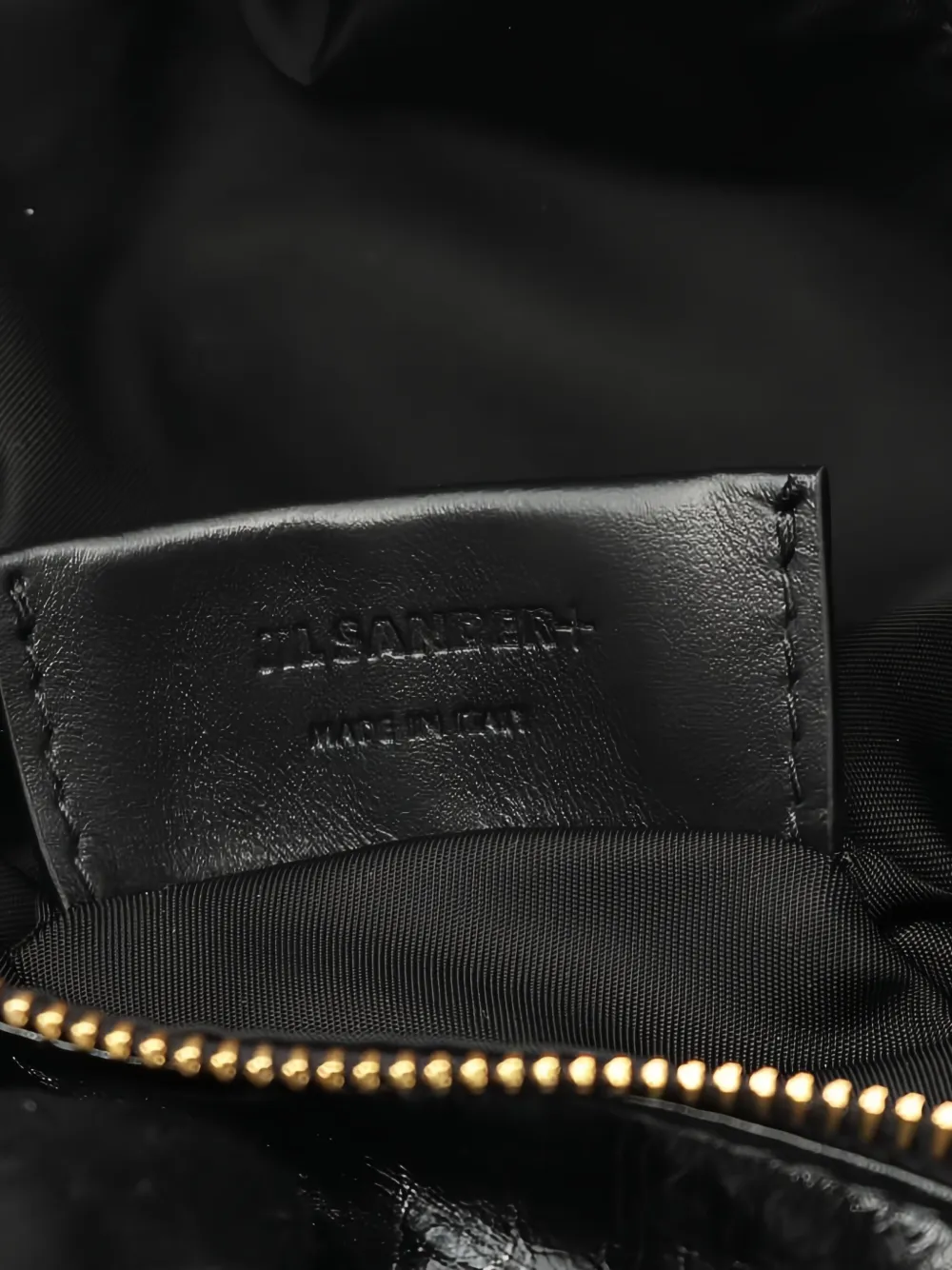 Pre-owned Jil Sander Leather Drawstring Cross Bag In Black