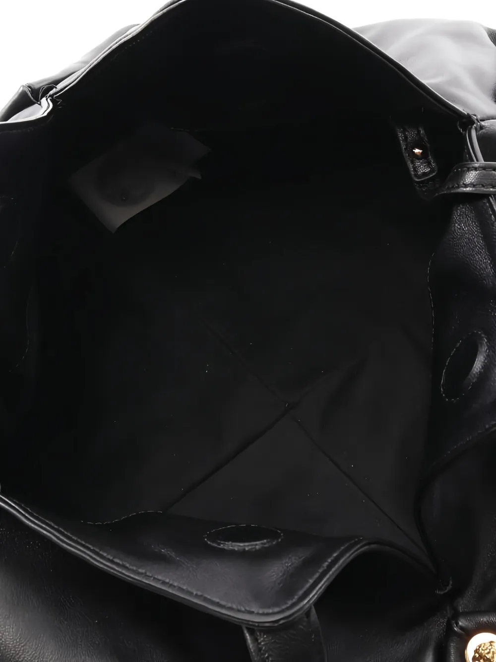 Pre-owned Versace Protea Leather Shoulder Bag In Black