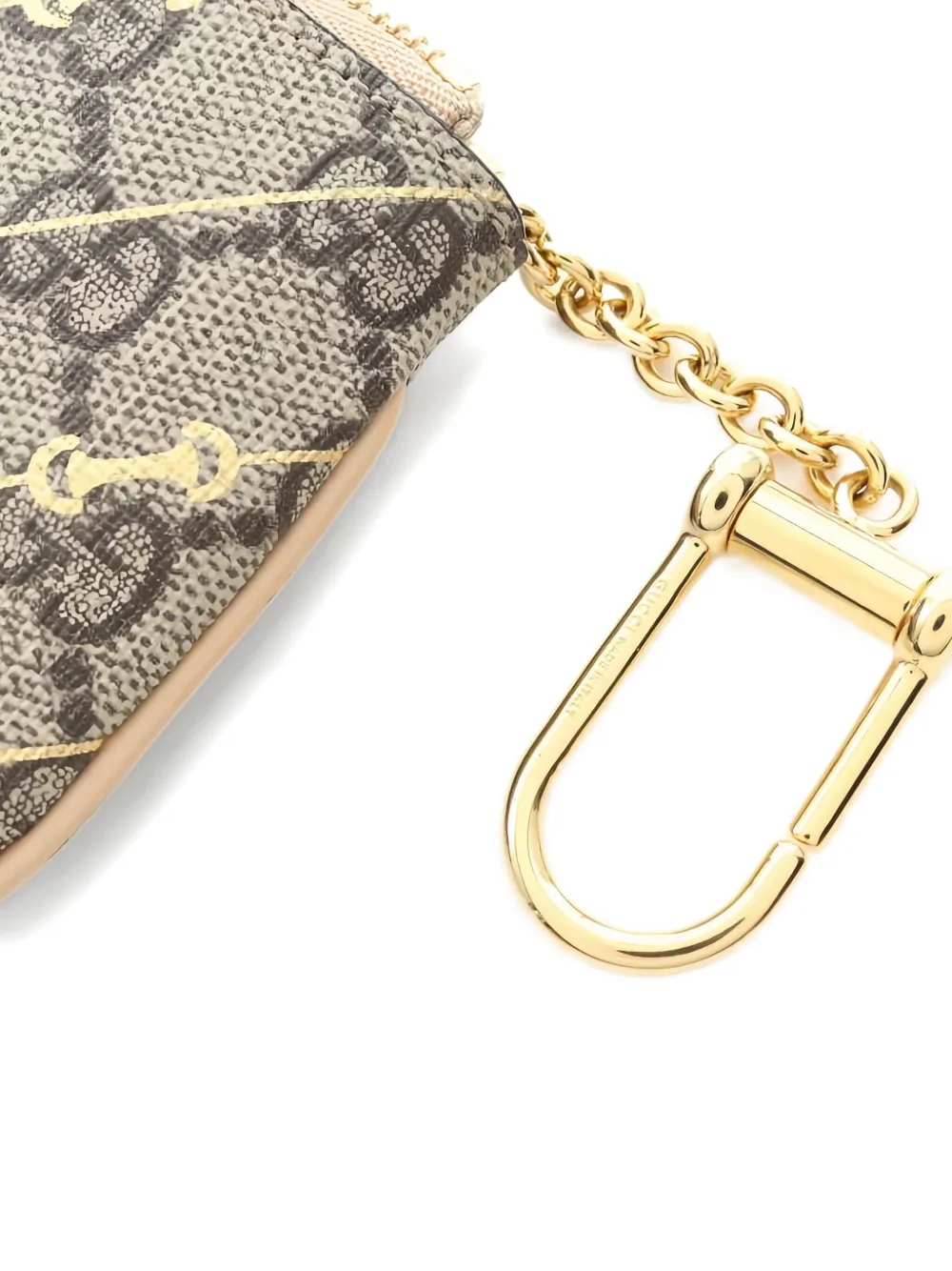 Pre-owned Gucci Horsebit Gg Supreme Coin Purse In Neutral