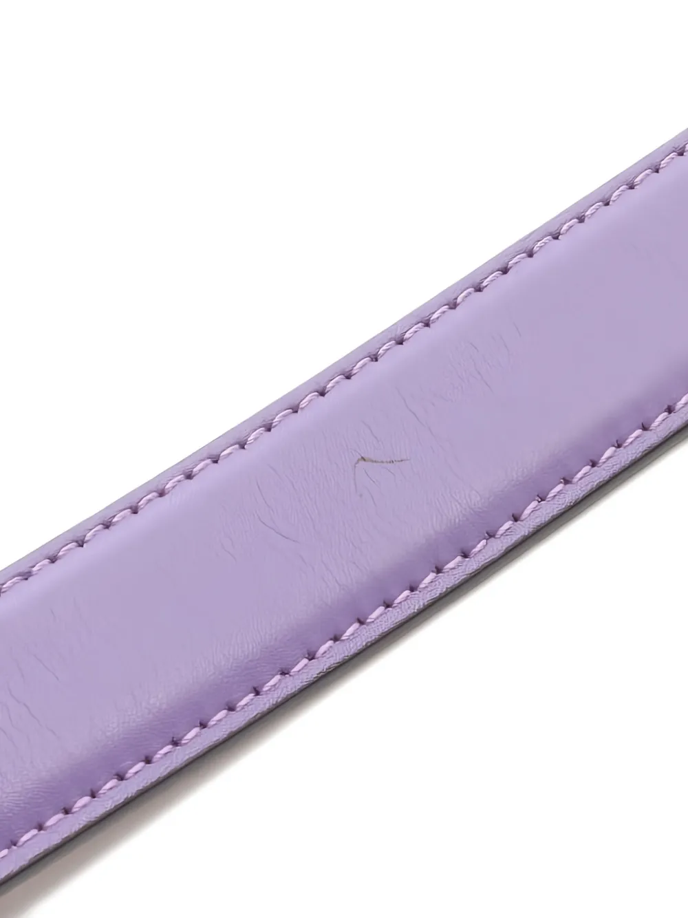 Pre-owned Gucci Interlocking G Leather Belt In Purple