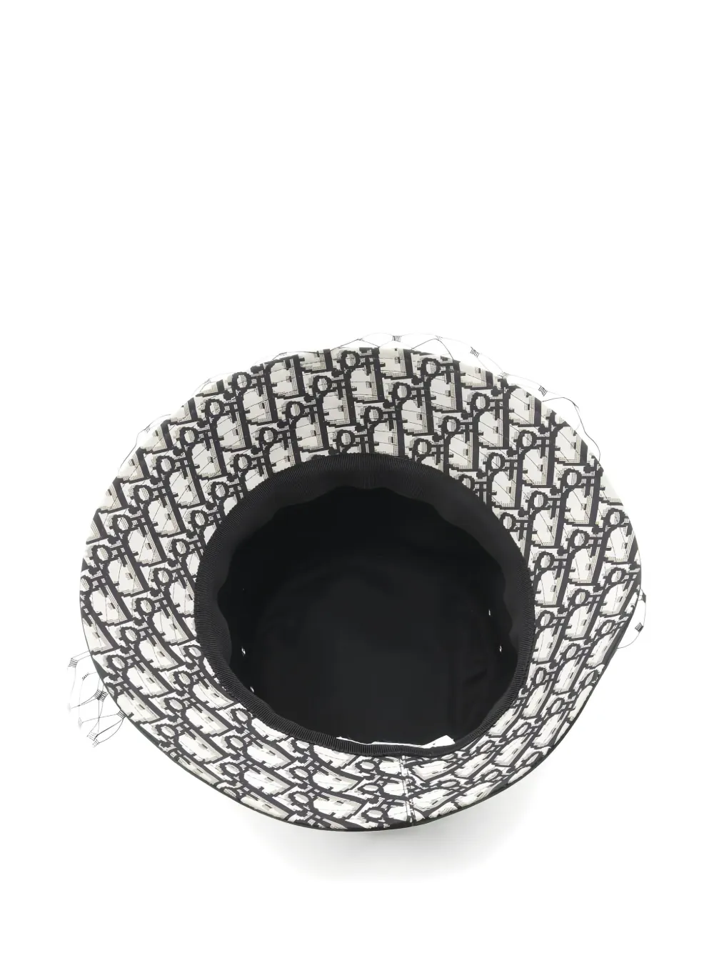 Pre-owned Dior Checked-print Mesh-detail Bucket Hat In Green