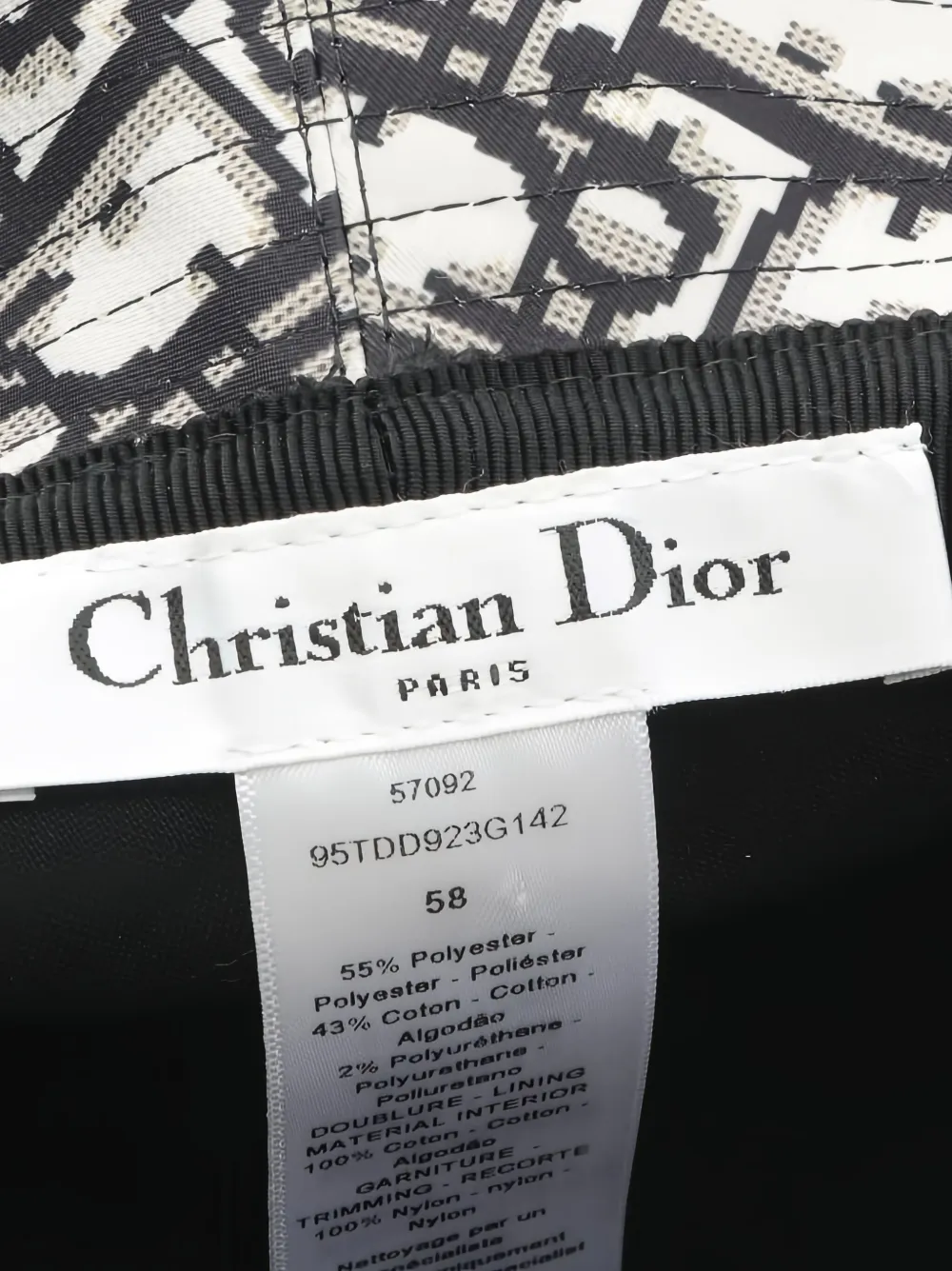 Pre-owned Dior Checked-print Mesh-detail Bucket Hat In Green
