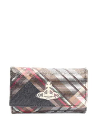 Vivienne Westwood Pre-Owned Orb-embellished Plaid Key Case | Black