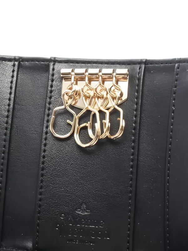 Vivienne Westwood Pre-Owned Orb-embellished Plaid Key Case | Black