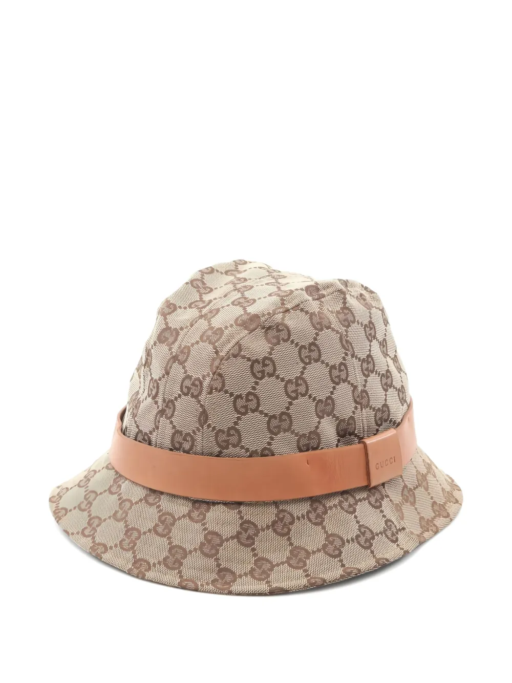 Pre-owned Gucci Gg-pattern Hat In Brown
