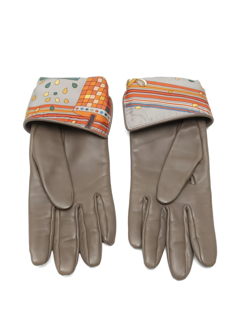 Pre-owned Hermes Leather Gloves In Neutral
