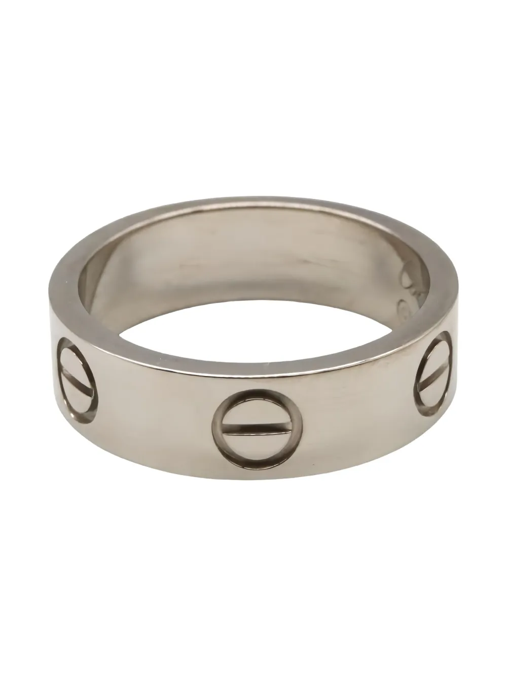 Pre-owned Cartier 14k White Gold Love Ring In Silver