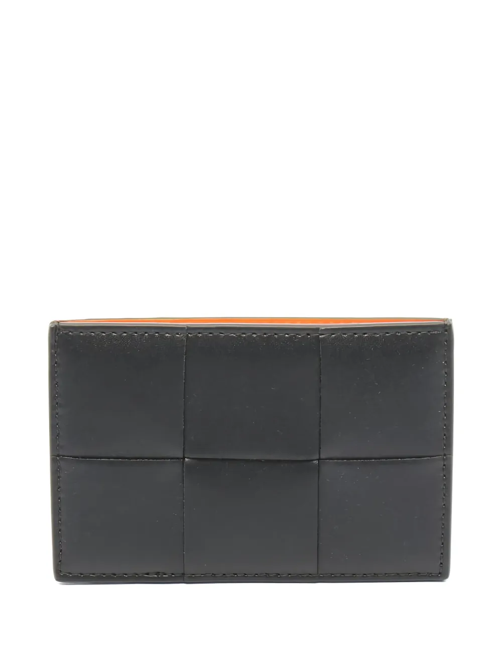 Pre-owned Bottega Veneta Maxi Intrecciato Cardholder In Black
