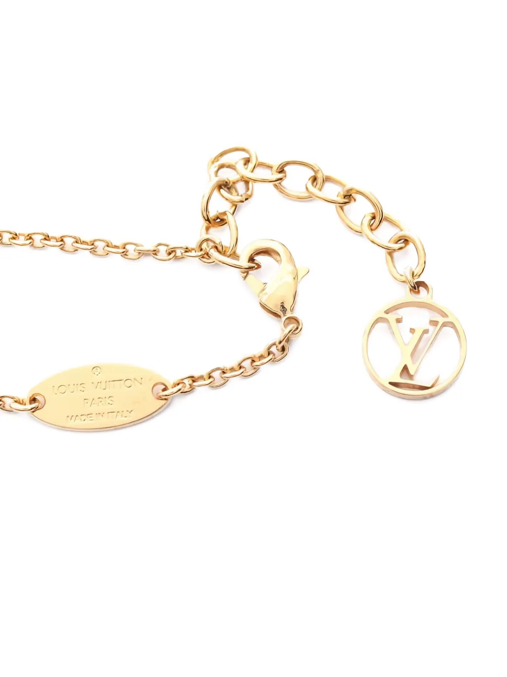 Pre-owned Louis Vuitton L To V Charm Bracelet In Gold