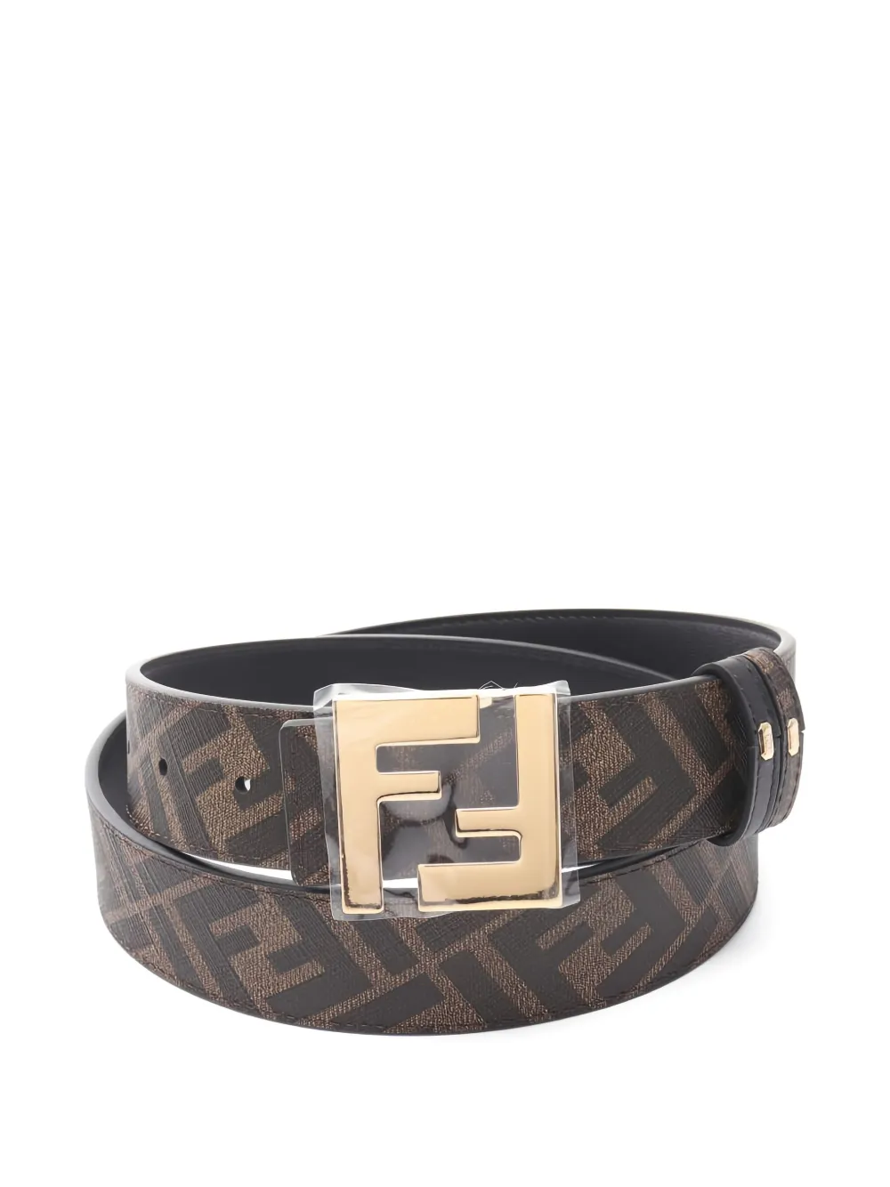 Pre-owned Fendi 2020's Ff-logo Buckle Belt In Brown