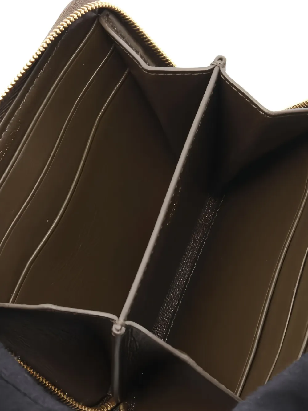Pre-owned Celine 2010's Quilted C Charm Zip Wallet In Brown