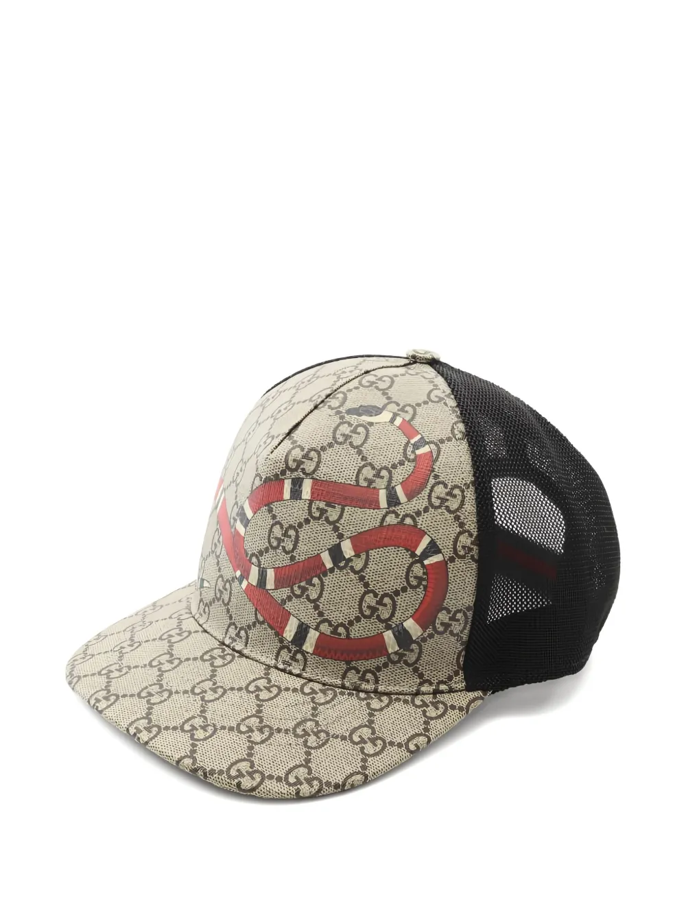 Pre-owned Gucci Gg Supreme Snake Cap In Neutral
