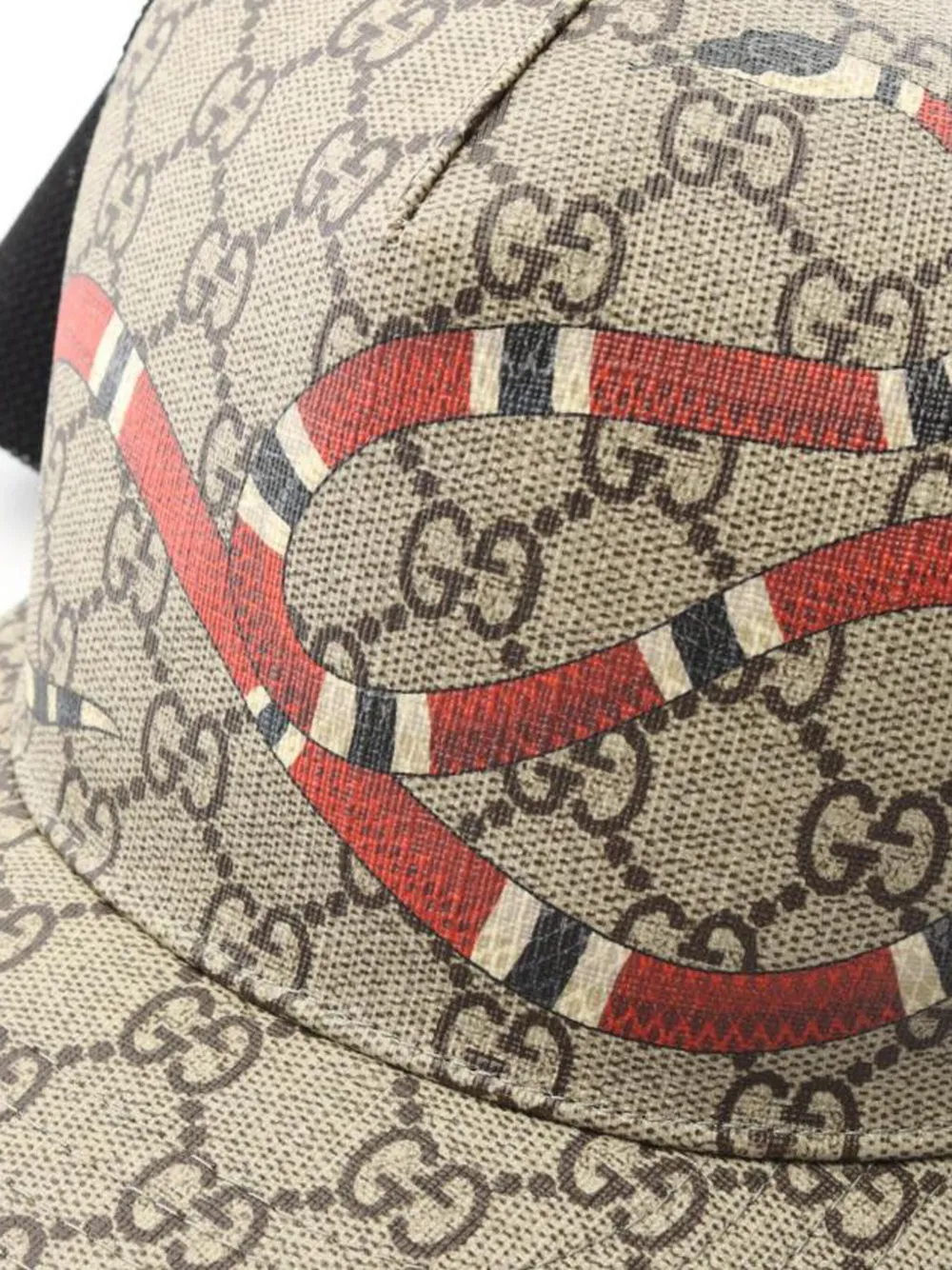 Pre-owned Gucci Gg Supreme Snake Cap In Neutral