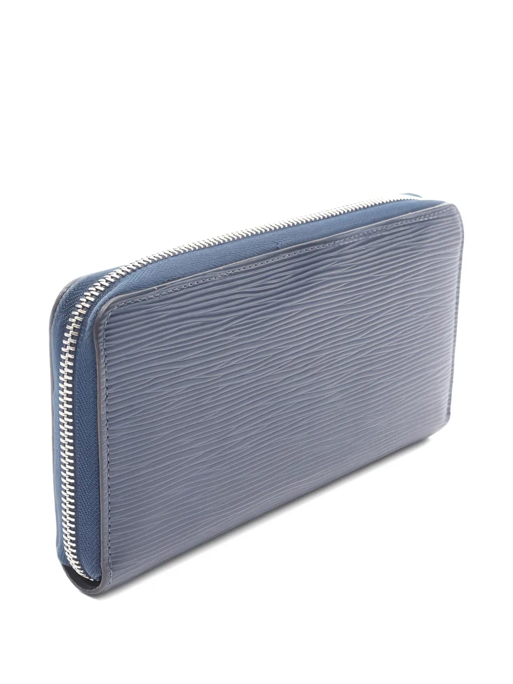 Pre-owned Louis Vuitton Epi-leather Zip-around Wallet In Blue