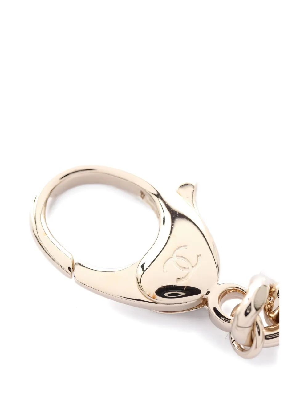 Pre-owned Chanel Perfume Bottle Coco Mark Keyring In Silver