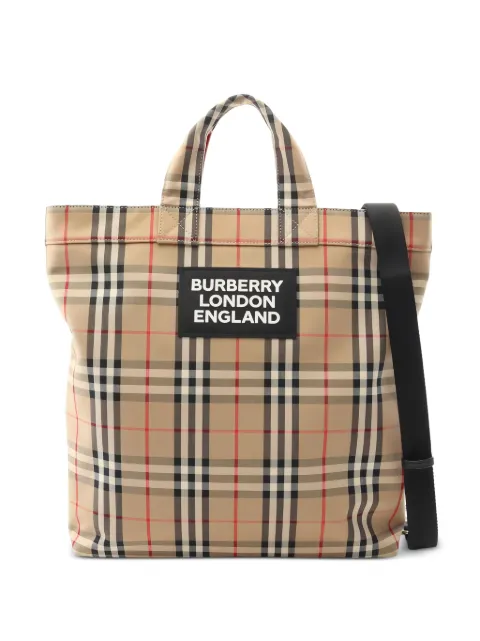 Burberry checked tote bag