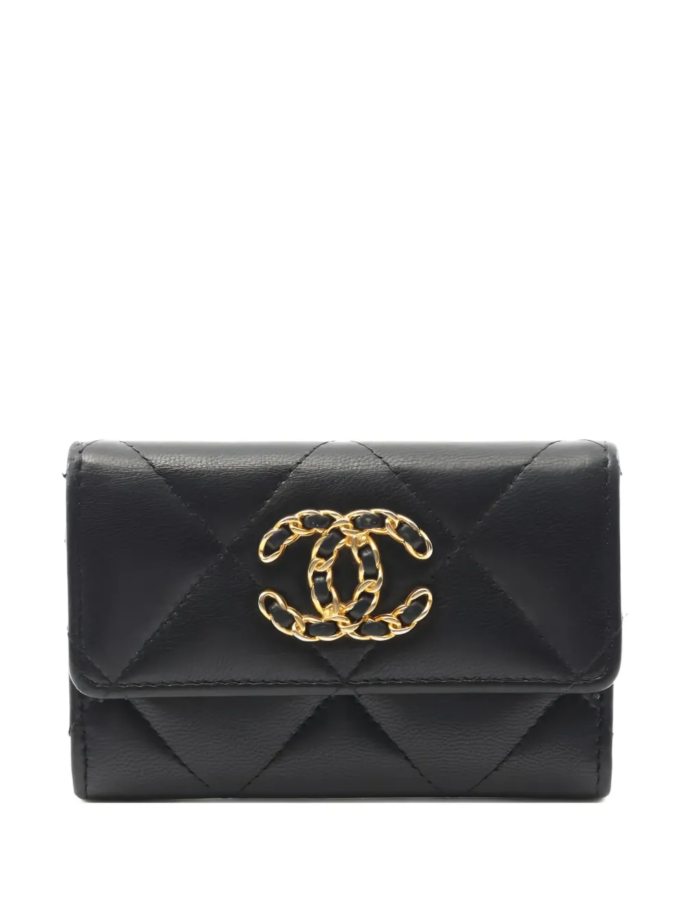 CHANEL Pre-Owned マトラッセ チェーンディテール ウォレット - ブラック CHANEL Pre-Owned マトラッセ チェーンディテール ウォレット - ブラック