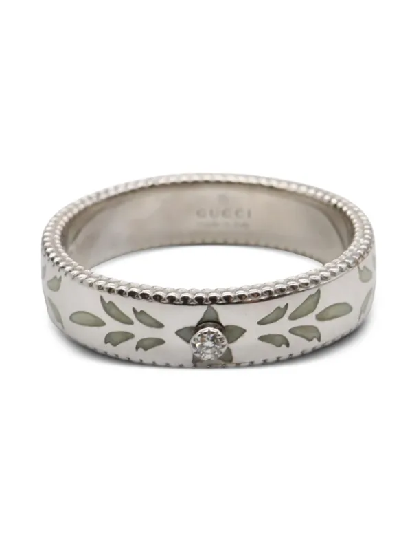 GUCCI アイコン ホワイトゴールド　18k リング GUCCI グッチ アイコン リング 指輪 7号 18金 K18ホワイトゴールド