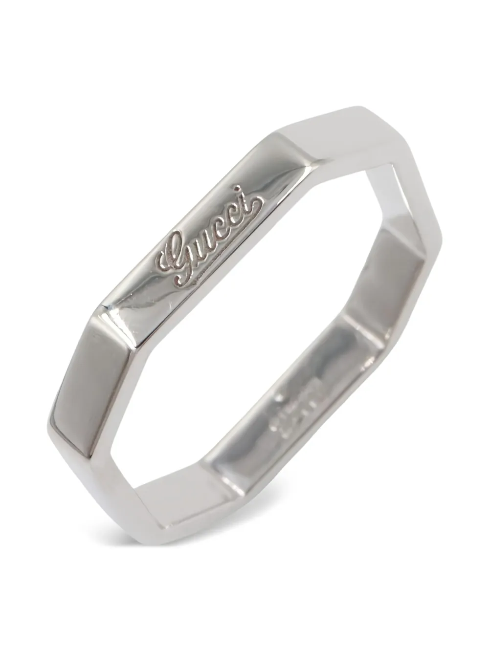 Gucci Pre-Owned 10s 18K white gold octagon ring | Image 2