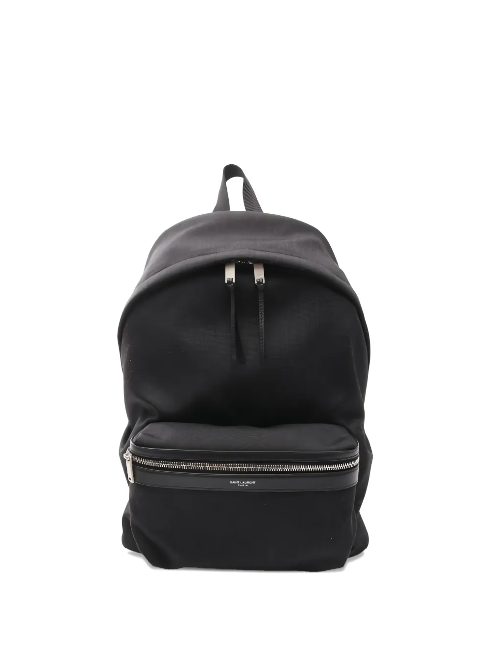 Pre-owned Saint Laurent 20s Leather-trimmed Backpack In Black