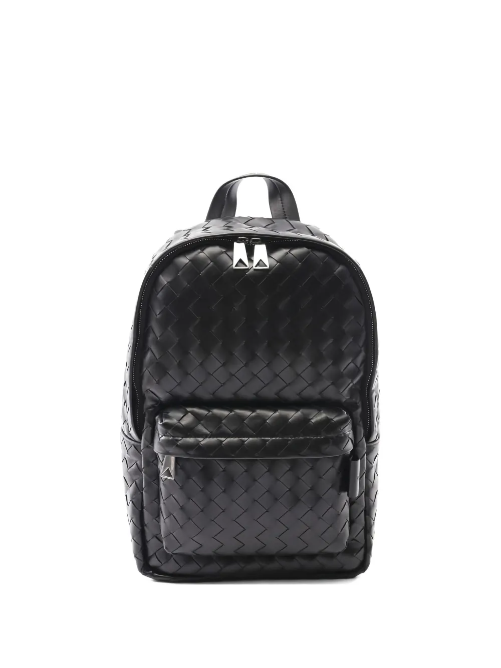 Pre-owned Bottega Veneta Intrecciato Leather Backpack In Black